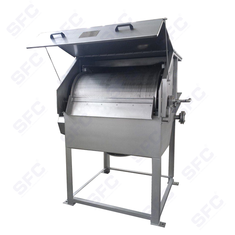 Externe water-inlaat drumfilter